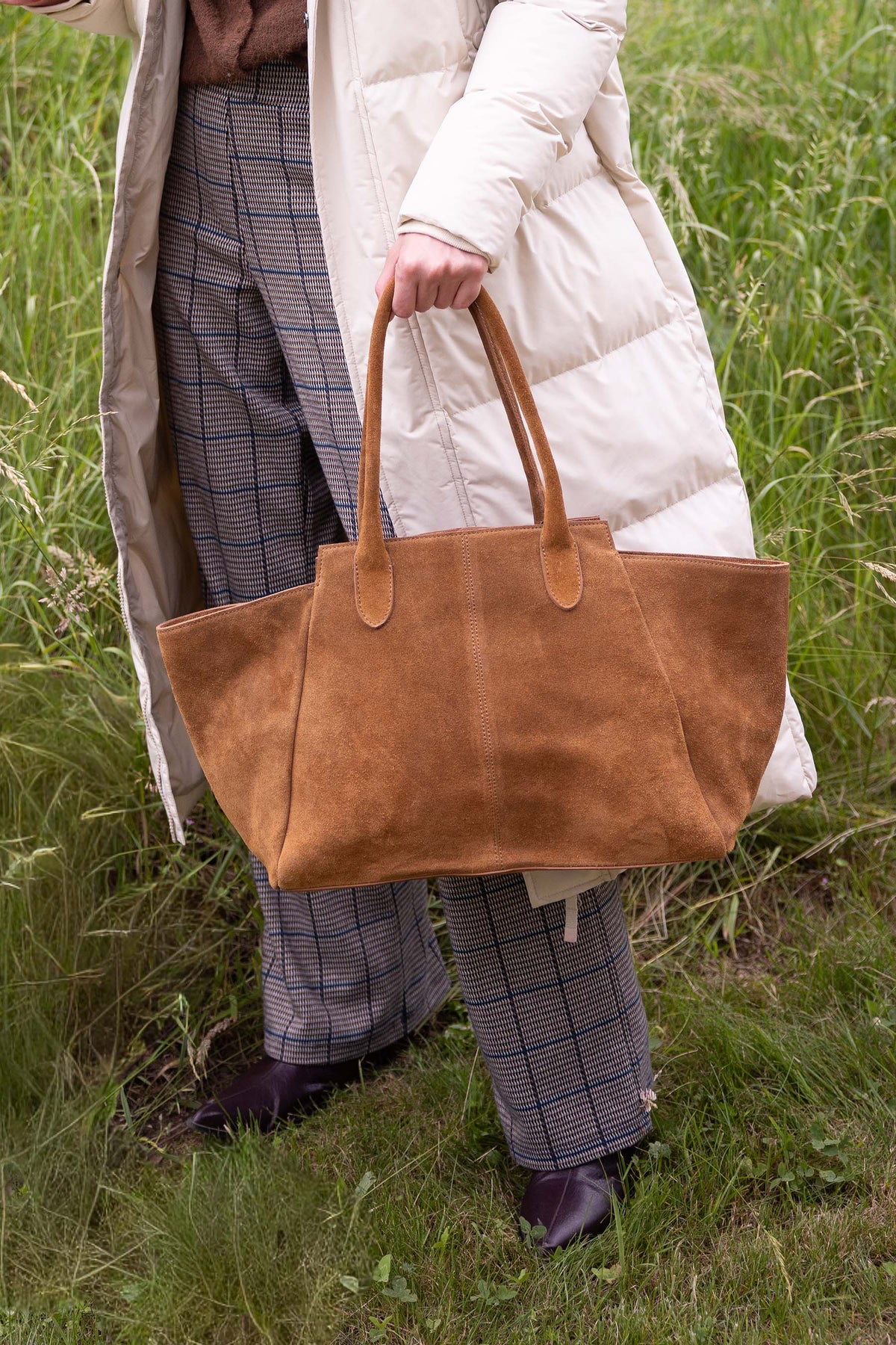 Suede Shopper Taske - - Bag - {{ product_tags }