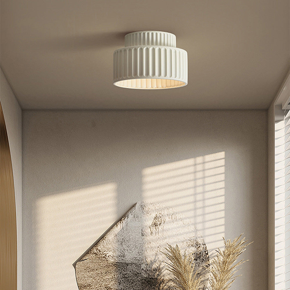 Rillet Loftlampe - Tostrenget Trommel-Design - - Deckenleuchte - {{ product_tags }