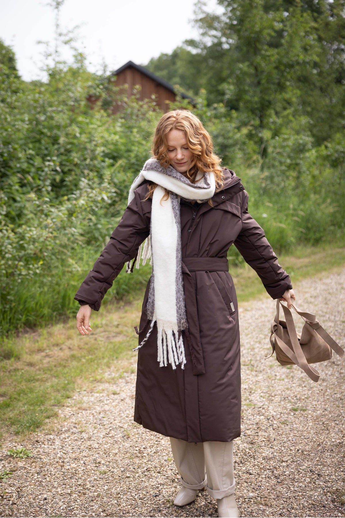 Lang Vatteret Frakke med Baelte - - Coat - {{ product_tags }