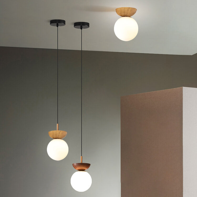 Nordisk-Japansk Træ Loftslampe