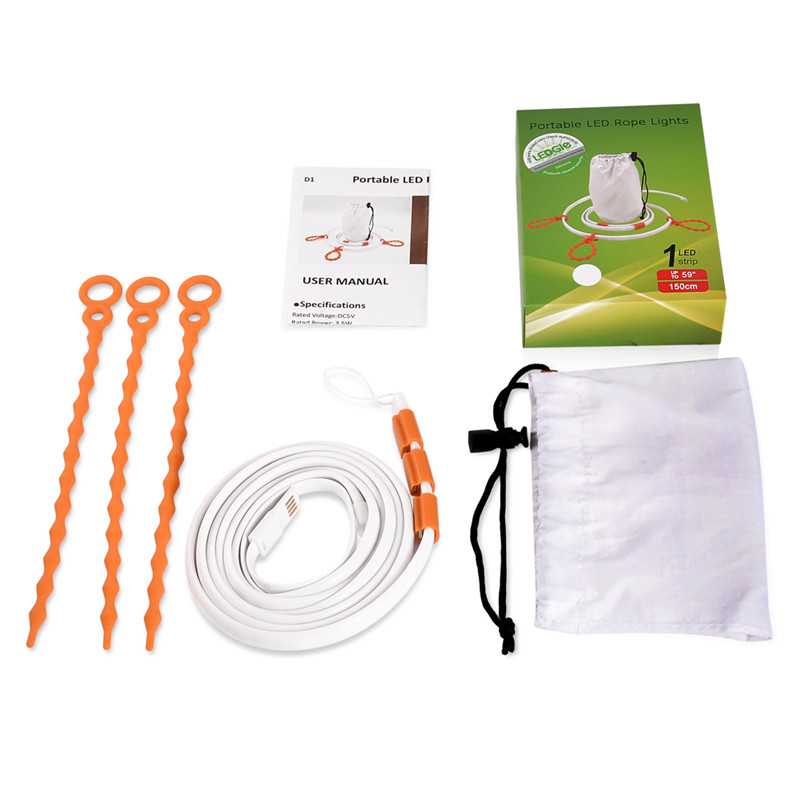 Bærbar Camping LED Strip Lys – Vandtæt, USB Genopladelig - - LED Strip Light - {{ product_tags }