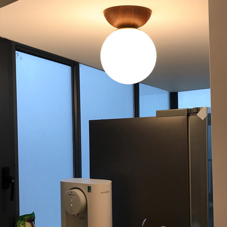 Nordisk-Japansk Træ Loftslampe