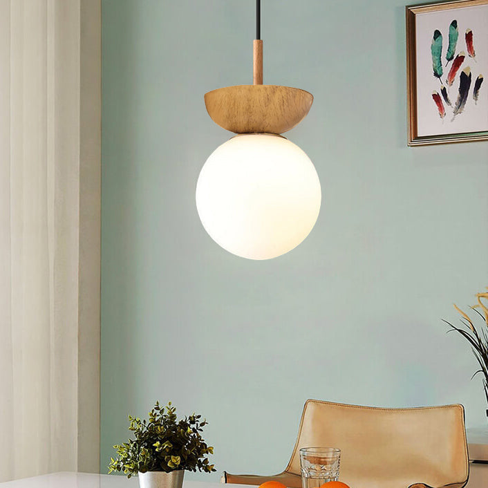 Nordisk-Japansk Træ Loftslampe
