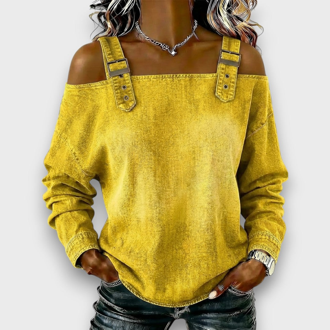 Elama – Off-Shoulder Denimtop