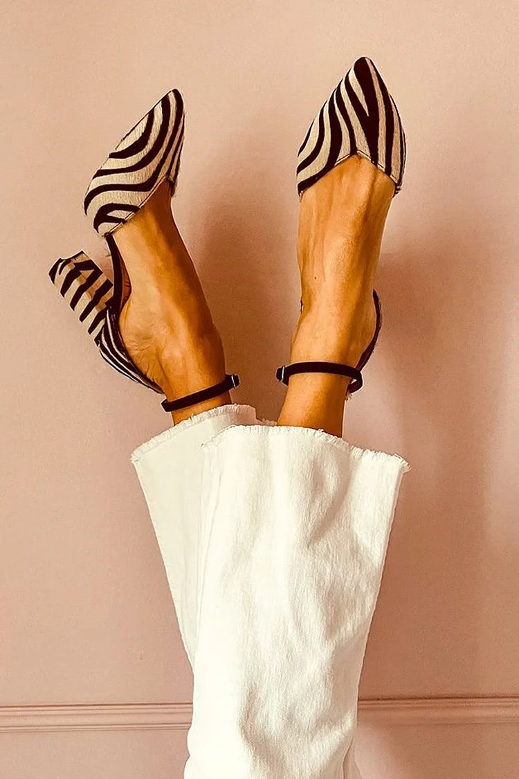 Alice | Tåspidse hæle med zebraprint