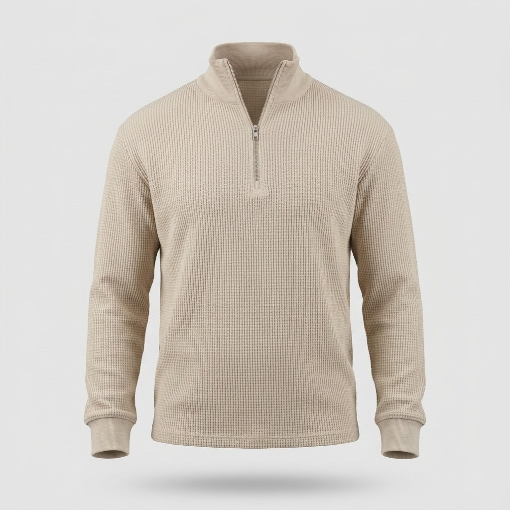 Herre Sweater - Lynlaaskrave med Vaffelstruktur
