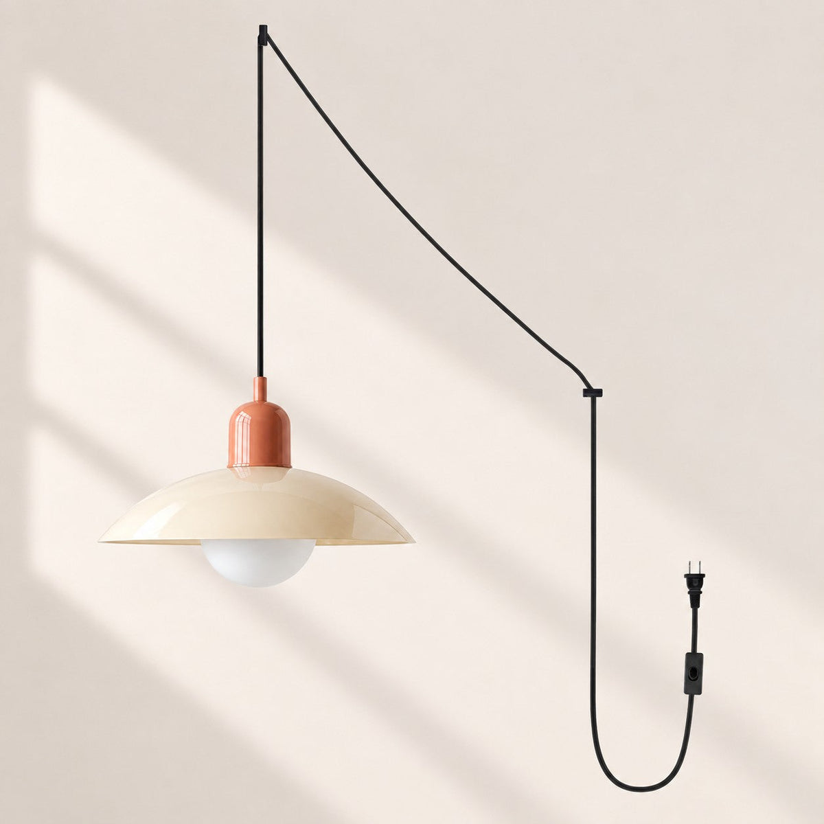 Mid Century Bauhaus Stikkontakt Pendellampe - Pink - Home Decor - {{ product_tags }