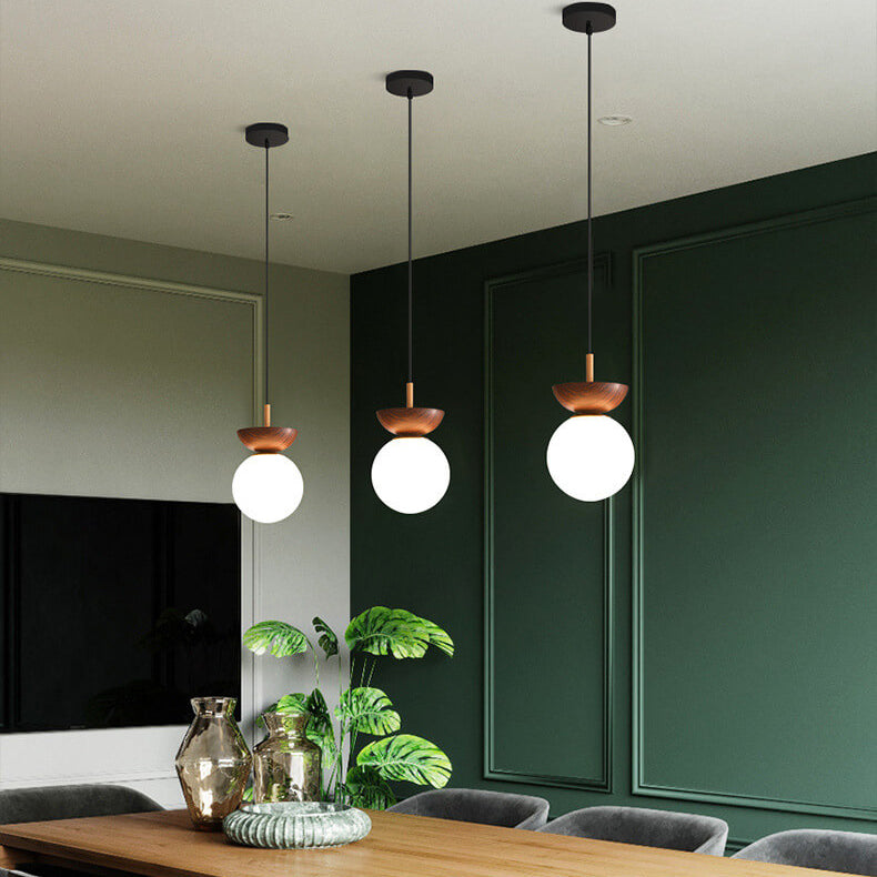 Nordisk-Japansk Træ Loftslampe