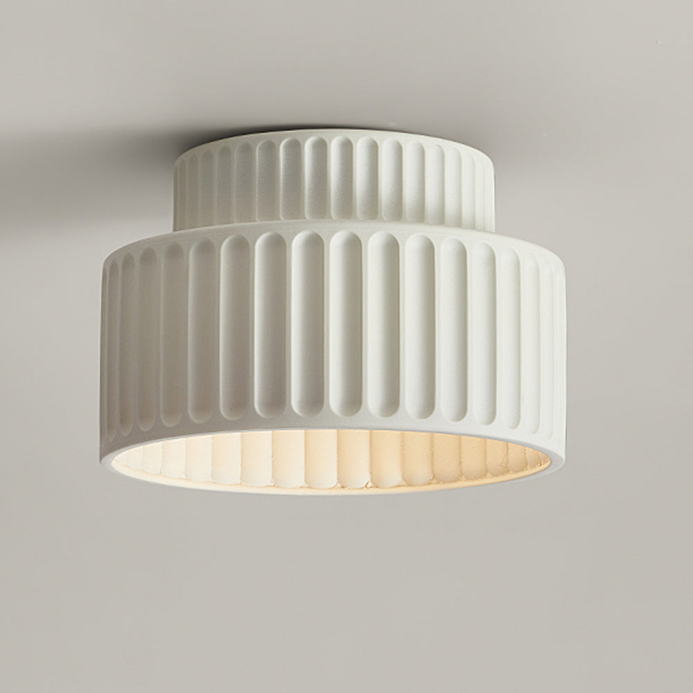 Rillet Loftlampe - Tostrenget Trommel-Design - - Deckenleuchte - {{ product_tags }