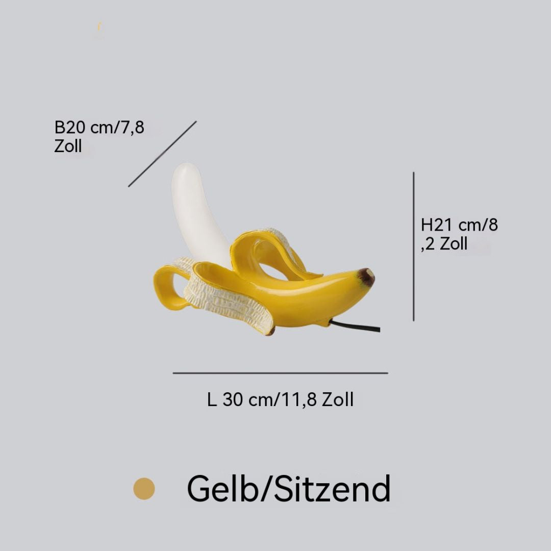 Art Deco Banan Bordlampe - Dekorativt Accentlys - Sidende Gul - Home Decor - {{ product_tags }