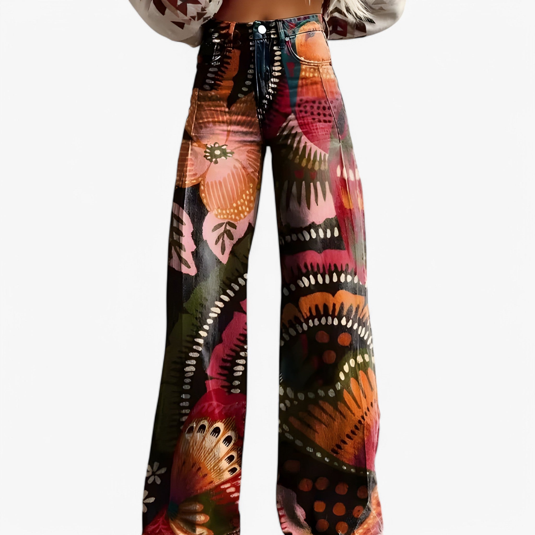 Clare | Bukser med bred ben - Afslappet og moderne - Boho blomster - women's fashion - {{ product_tags }