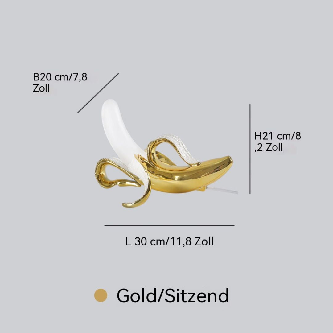 Art Deco Banan Bordlampe - Dekorativt Accentlys - Sidende Guld - Home Decor - {{ product_tags }