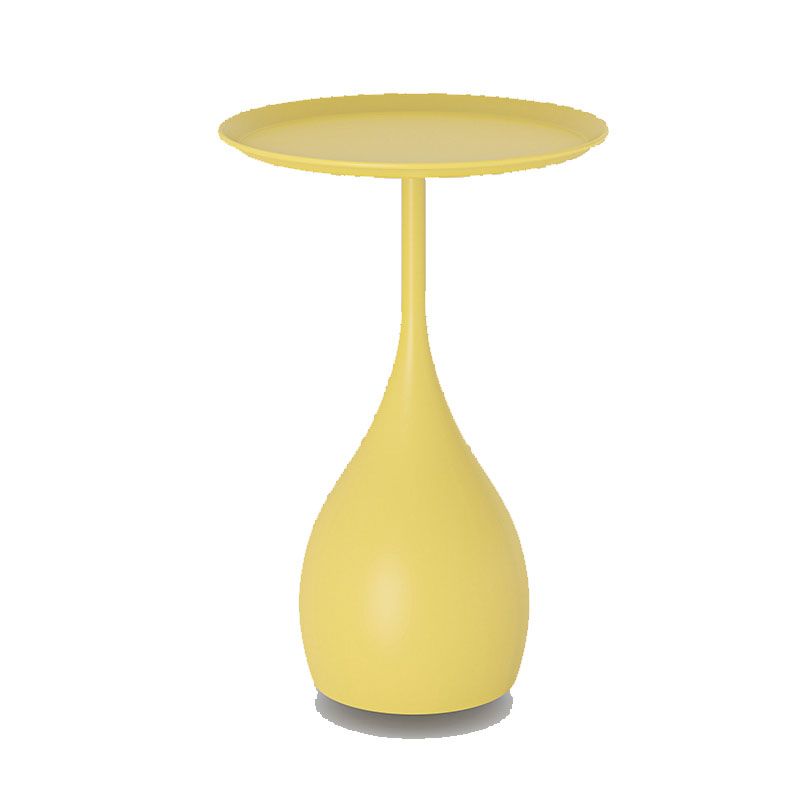 Rund metalbord med base - middelalderlig bord i moderne stil - Gul - house & garden - {{ product_tags }