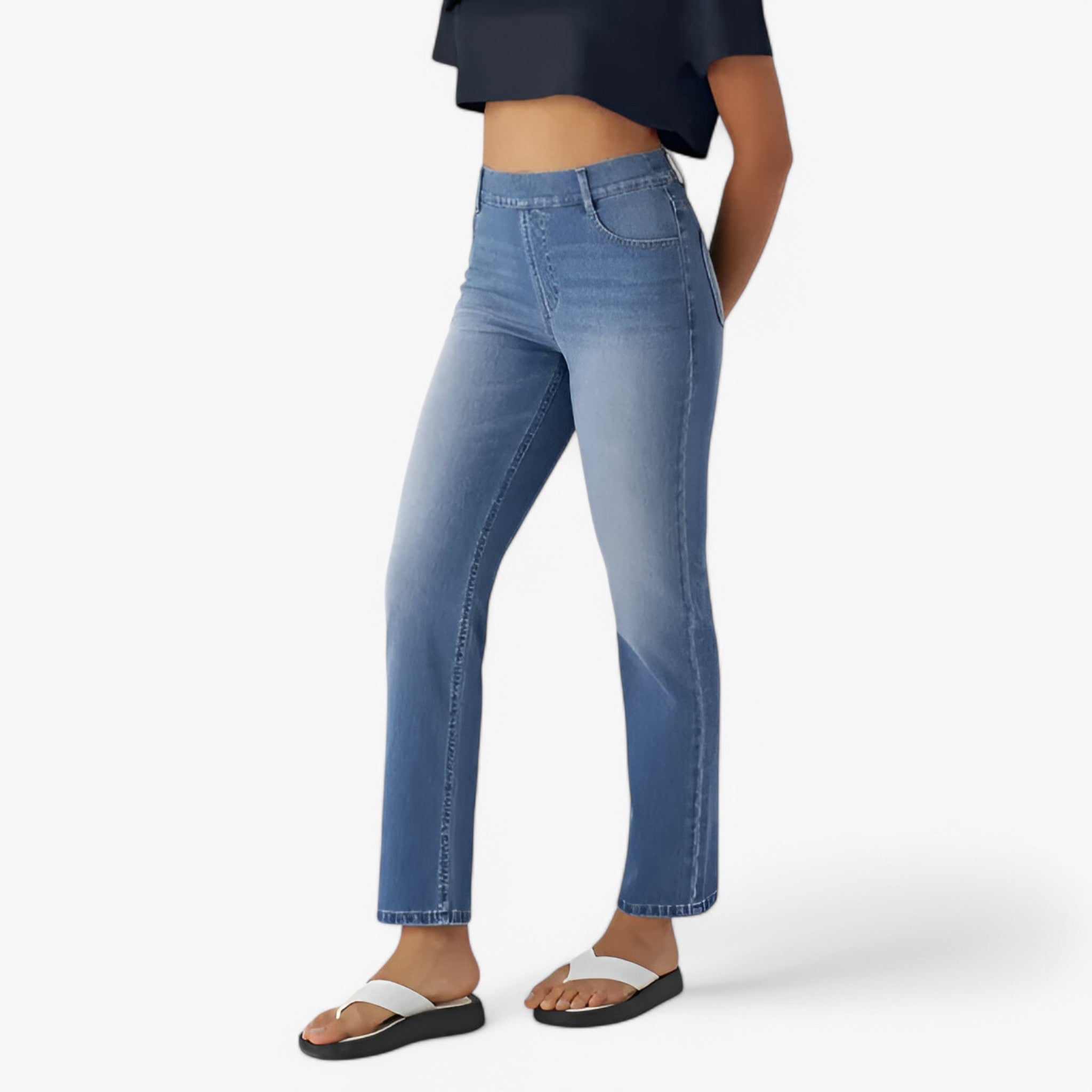 Nina | Bukser med høj talje - Strækbare & Behagelige - - Nina | Bukser med høj talje - Strækbare & Behagelige - € - {{ product_tags }