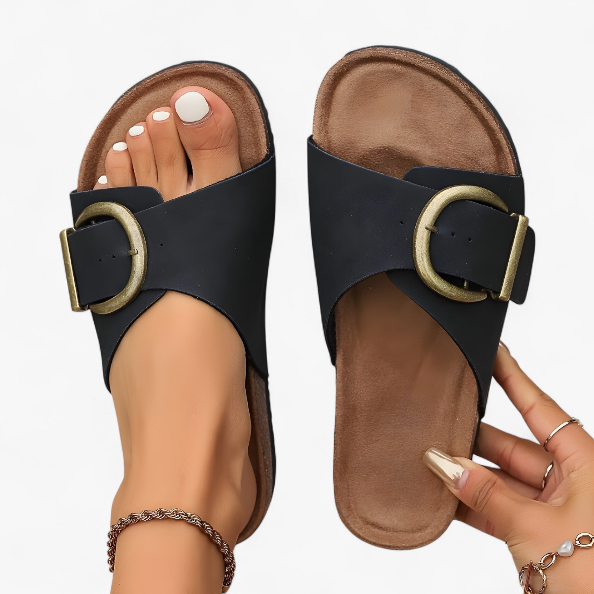Ainna | Komfortable Soft Glide Sandaler - Sort (næsten udsolgt!) - shoes - {{ product_tags }