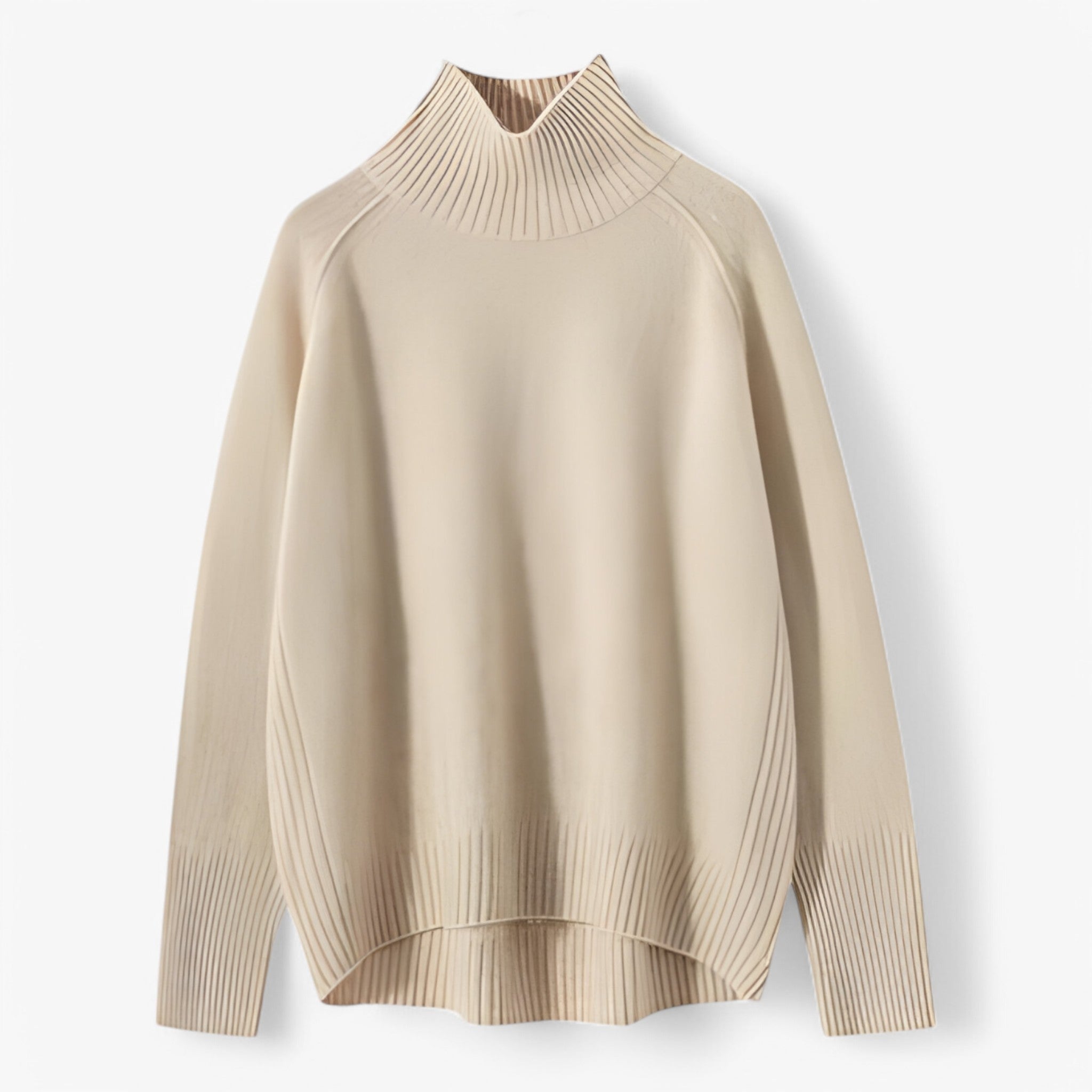 Khloe | Tykt Uld Sweater - Beige - women's fashion - {{ product_tags }