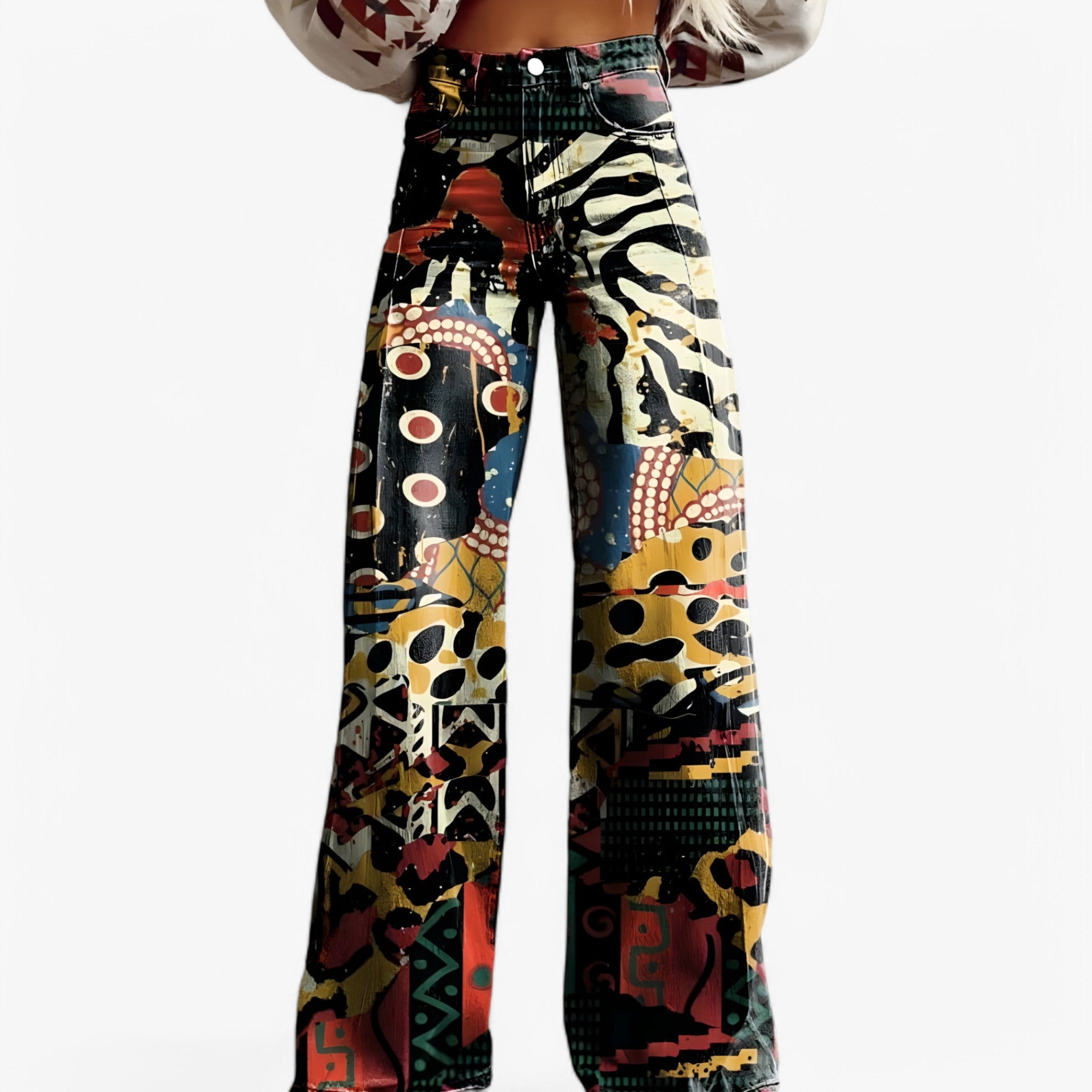 Clare | Bukser med bred ben - Afslappet og moderne - Azteker - women's fashion - {{ product_tags }