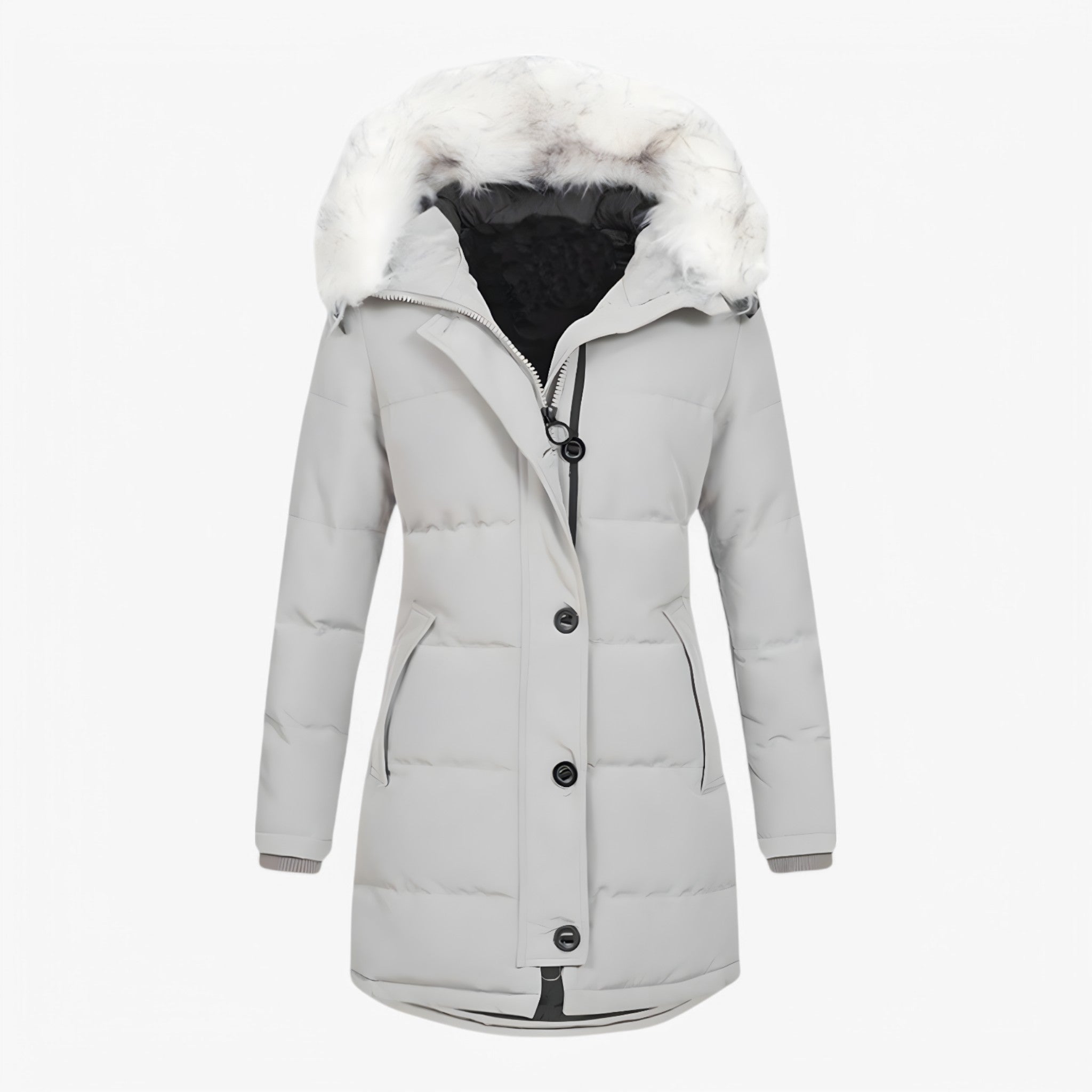 Janna | Luksuriøs Vinterjakke - GRÅ - winter - {{ product_tags }
