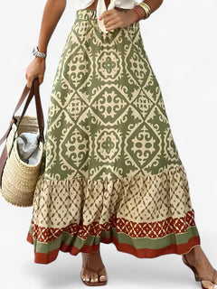 Leonie | Gonna Maxi Boho med Ikat-Print