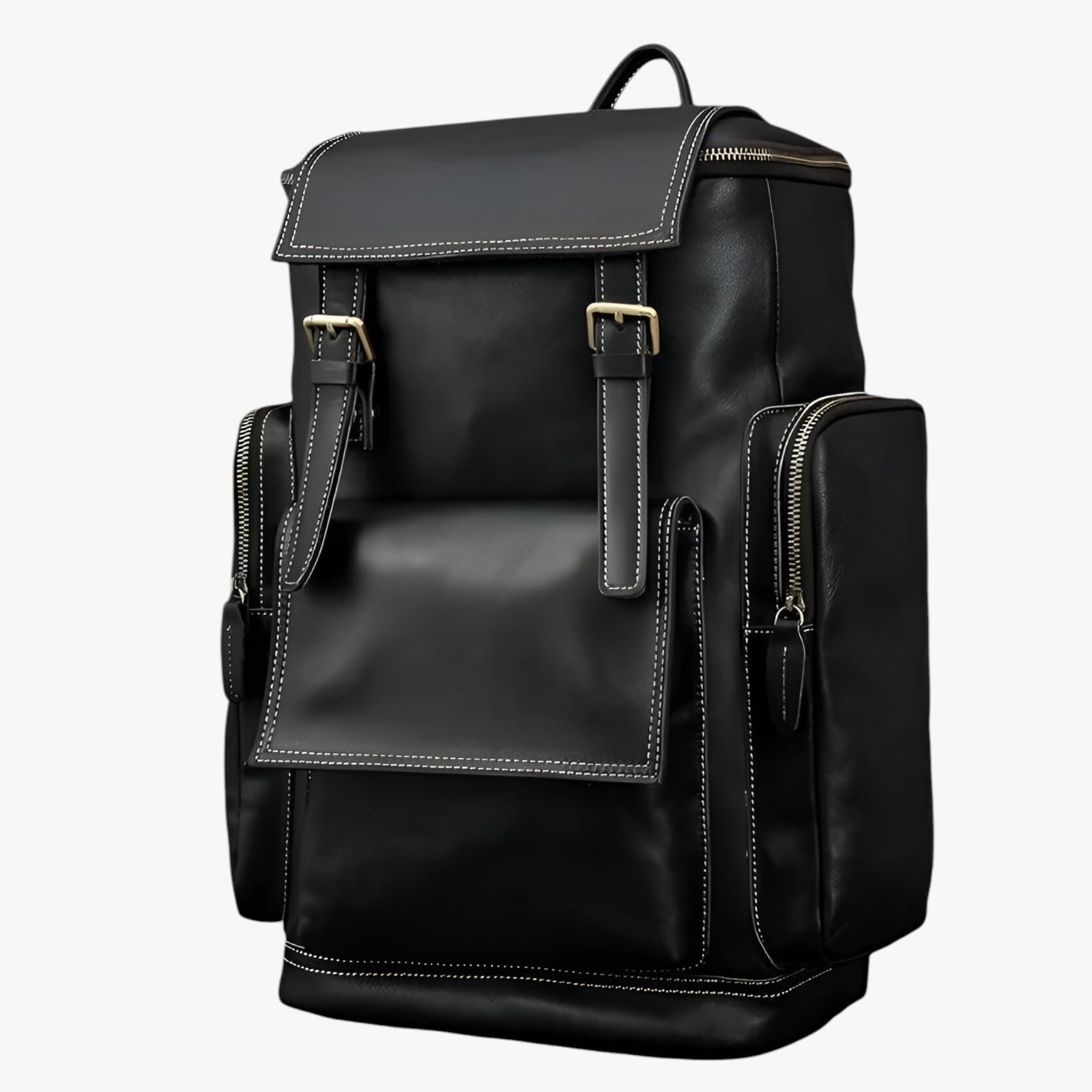 Dario | Læderrygsæk med rum til bærbar computer - Sort - bags - {{ product_tags }