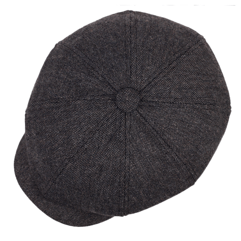 Retro kasket med otte paneler i sildebens-tweedstof, afslappet stribet kasket - - men's fashion - {{ product_tags }
