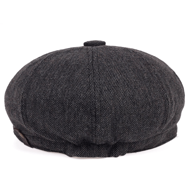 Retro kasket med otte paneler i sildebens-tweedstof, afslappet stribet kasket - - men's fashion - {{ product_tags }