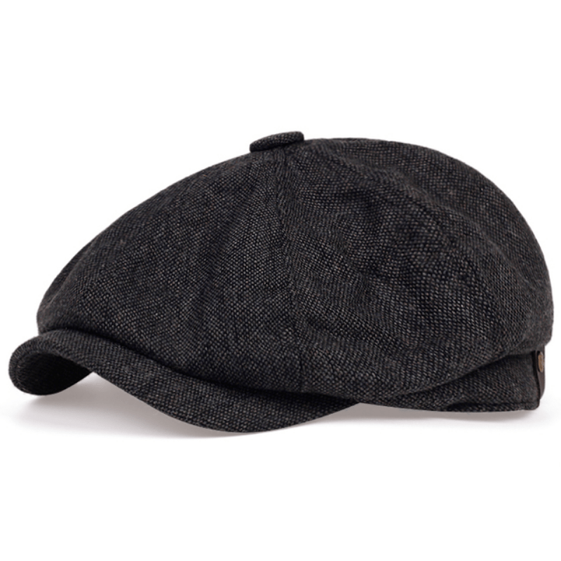Retro kasket med otte paneler i sildebens-tweedstof, afslappet stribet kasket - - men's fashion - {{ product_tags }