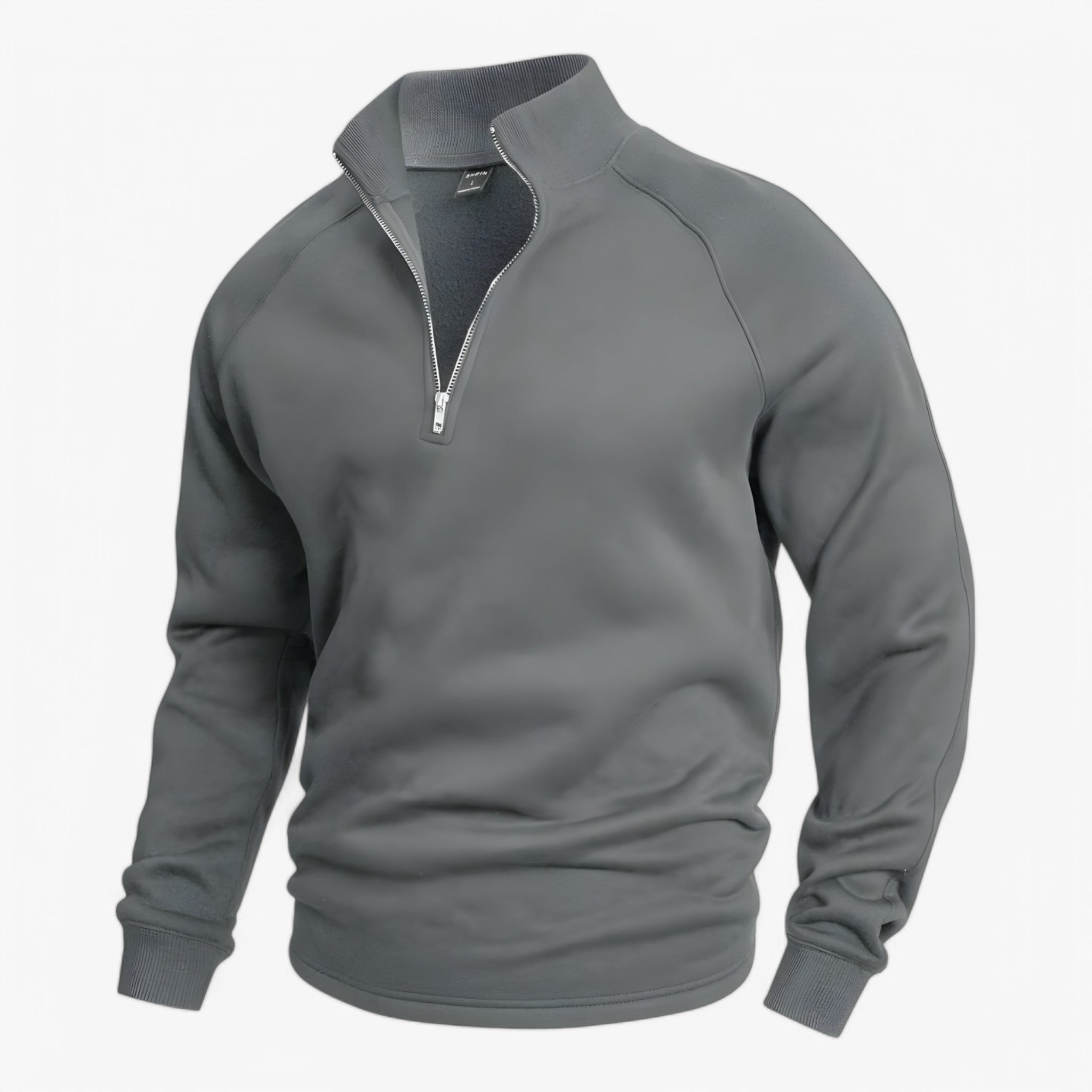 Roger | Casual Half-Zip Trøje - Lys grå - men's fashion - {{ product_tags }