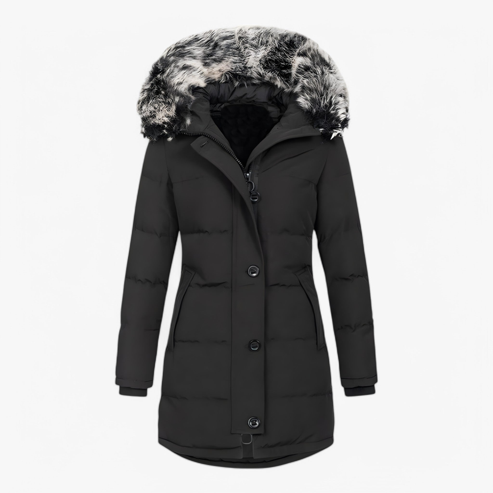 Janna | Luksuriøs Vinterjakke - SORT - winter - {{ product_tags }