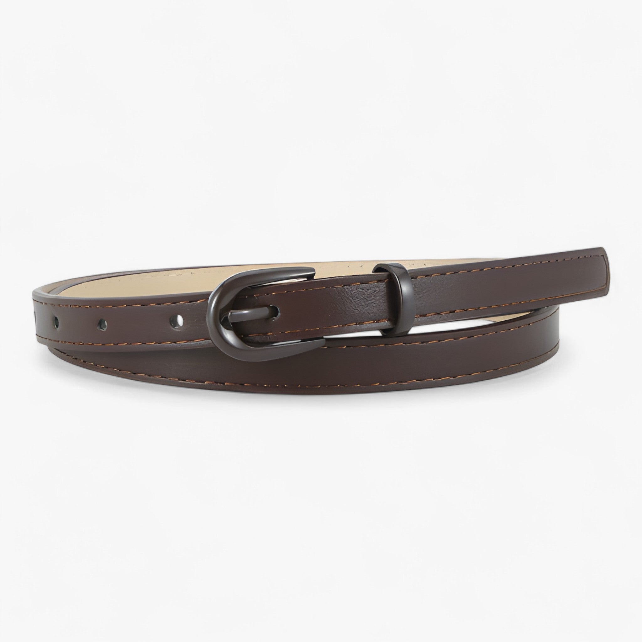 Helen | Bælte til kvinder - smalt ægte læder til ubesværet stil - Kaffe 105cm - women's fashion - {{ product_tags }
