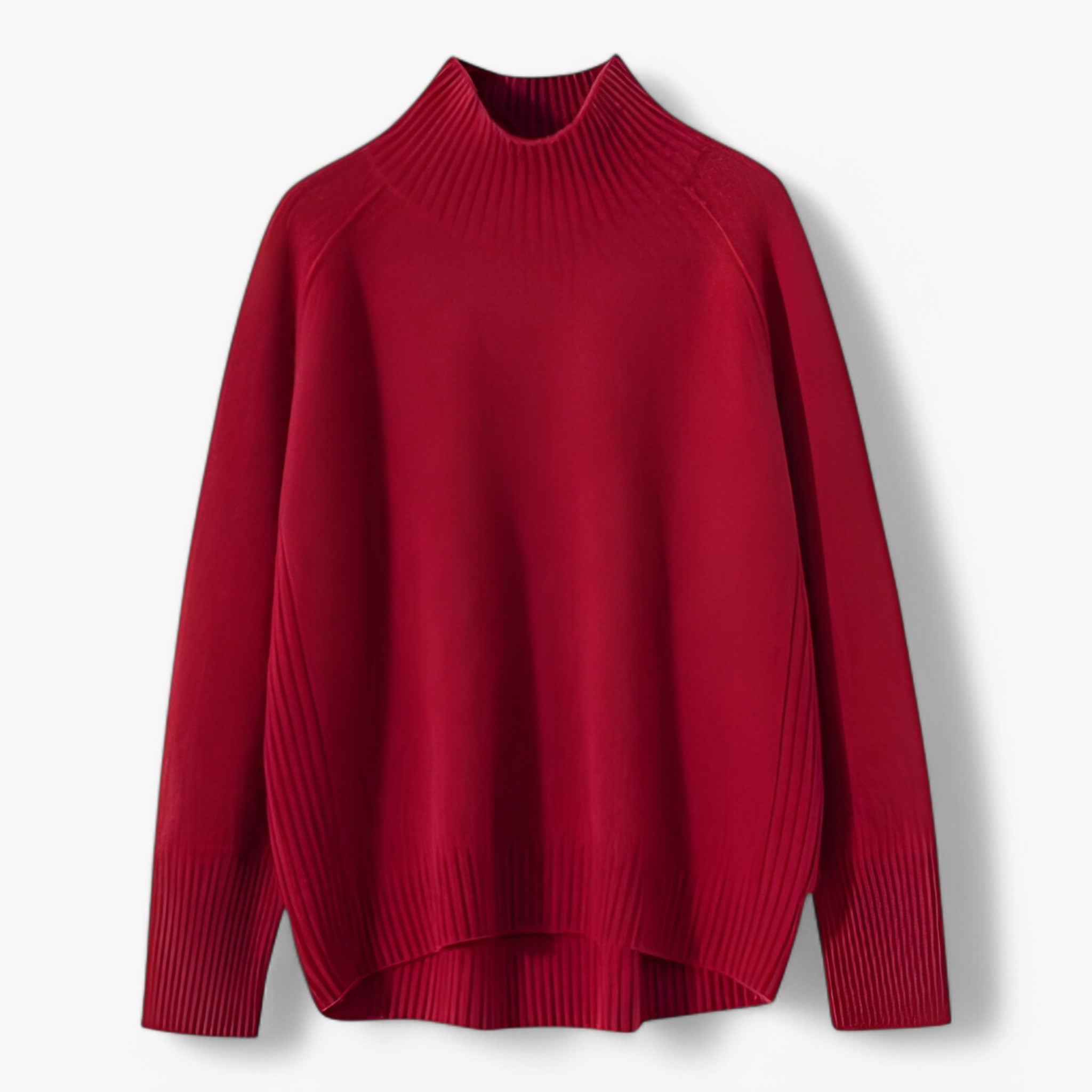 Khloe | Tykt Uld Sweater - Mørkerød - women's fashion - {{ product_tags }