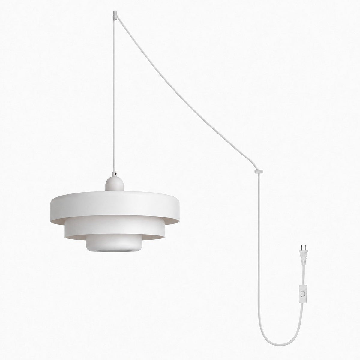 Retro Bauhaus Stikkontakt Pendellampe - Multi Farve - Hvid - Home Decor - {{ product_tags }