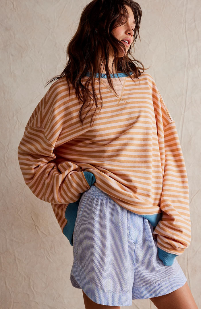 Dame Stribet Crewneck Sweater - Casual Striktop
