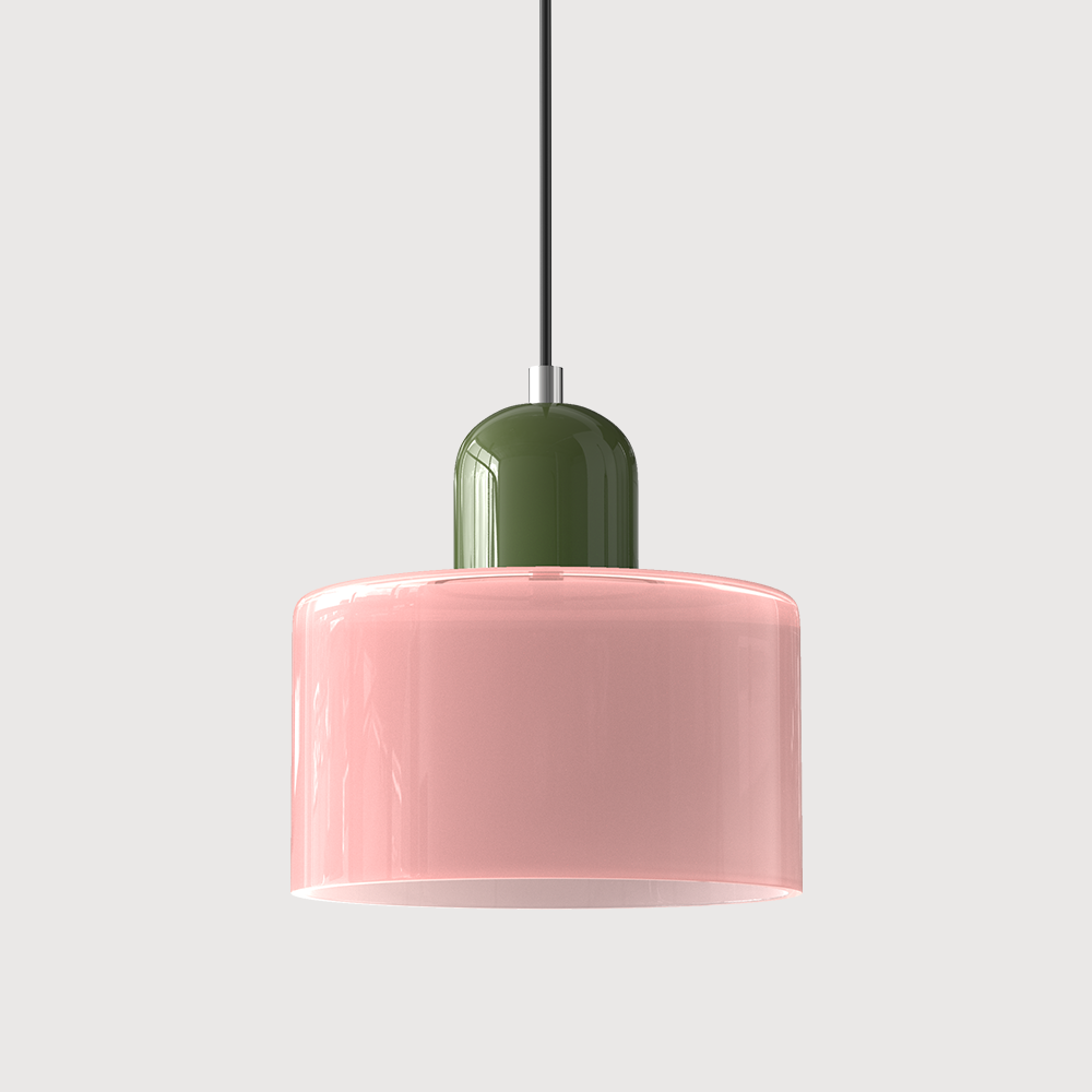 Farvet Glas Bauhaus Pendel – Retro Blikfang