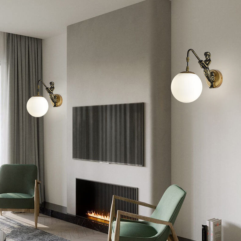 Rustik Kugle Væglampe - Vintage Design Sconce - - Home Decor - {{ product_tags }
