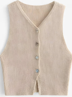 Mirri | Beige stribet vest