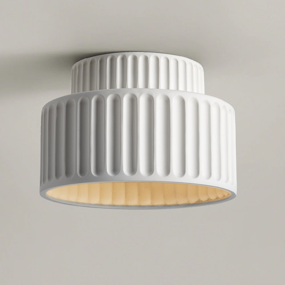 Rillet Loftlampe - Tostrenget Trommel-Design - - Deckenleuchte - {{ product_tags }