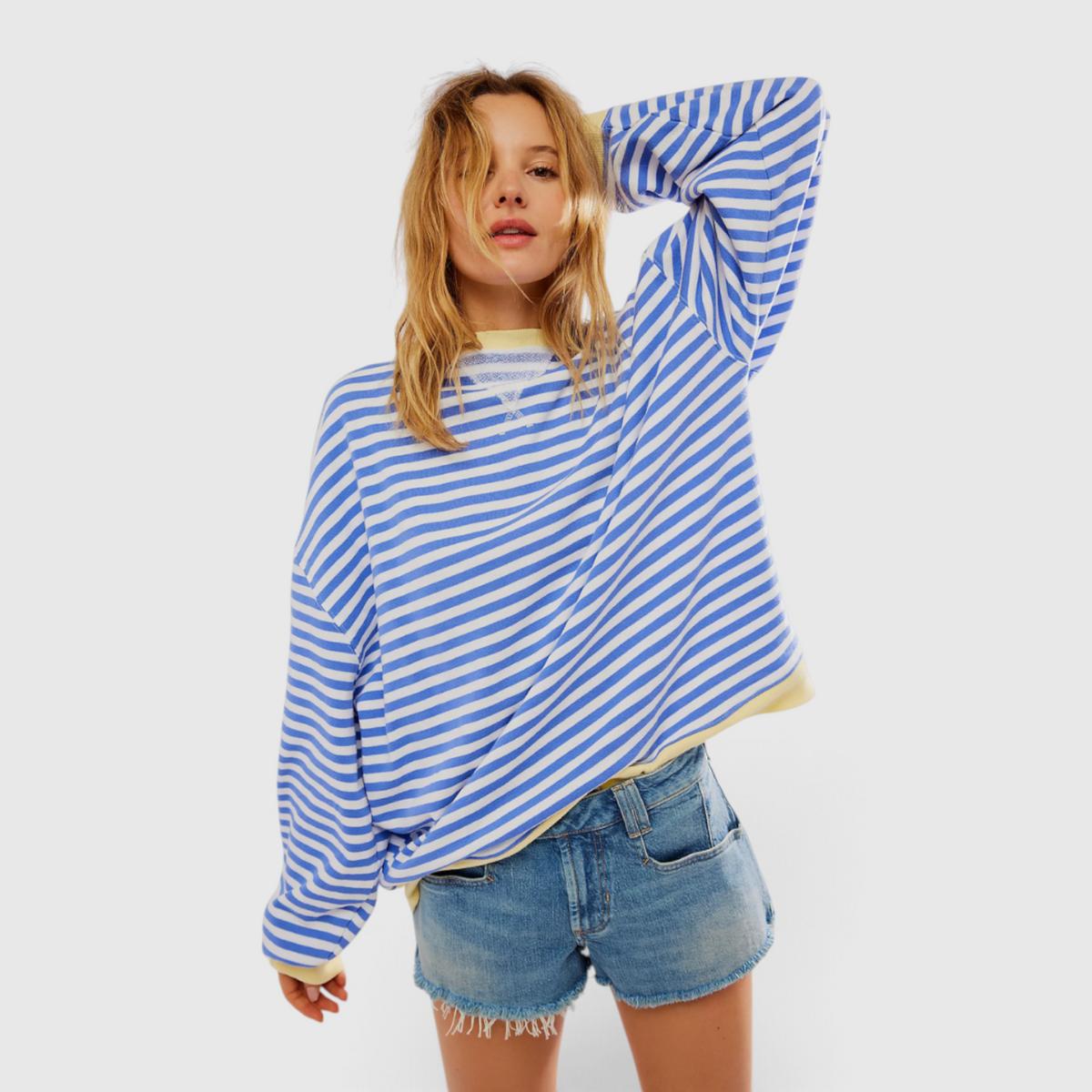 Dame Stribet Crewneck Sweater - Casual Striktop