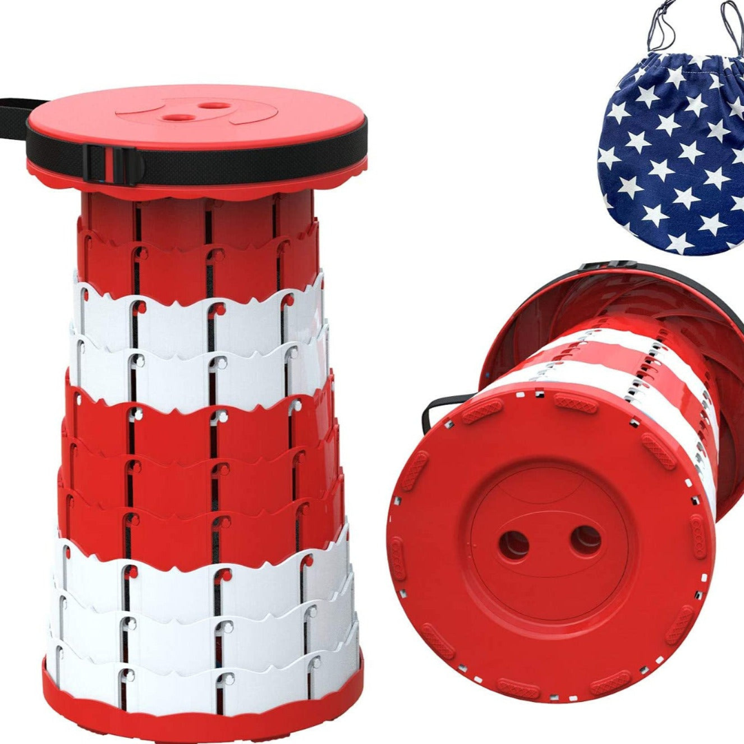 PortaFold | 2.0 Sammenklappelig taburet med 4 sædehøjder - Blandede farver Rød og hvid - house & garden - {{ product_tags }