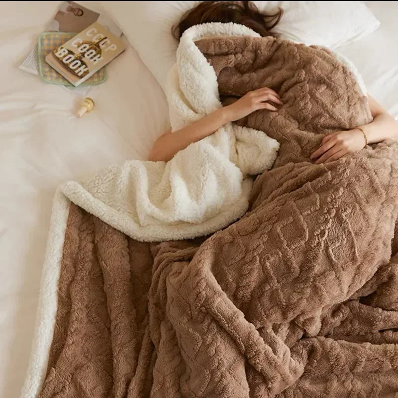 Tykt Lammeuld Vintertæppe - Ultravarmt Plaid - Mørkebrun - Home Decor - {{ product_tags }
