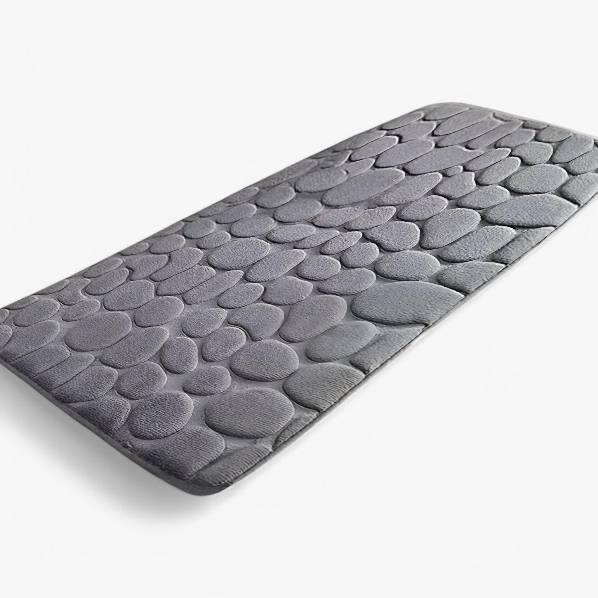 Sophie | Stor bademåtte med lange striber - kan vaskes i maskine - Grå 50x120cm - house & garden - {{ product_tags }