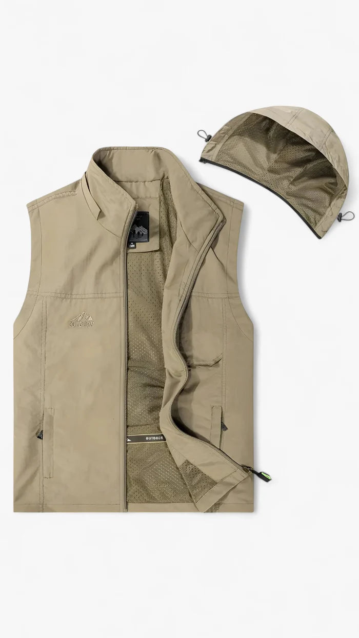 Åndbar Multi-lomme Fiskervest - Khaki - Åndbar Multi-lomme Fiskervest - €25 - {{ product_tags }