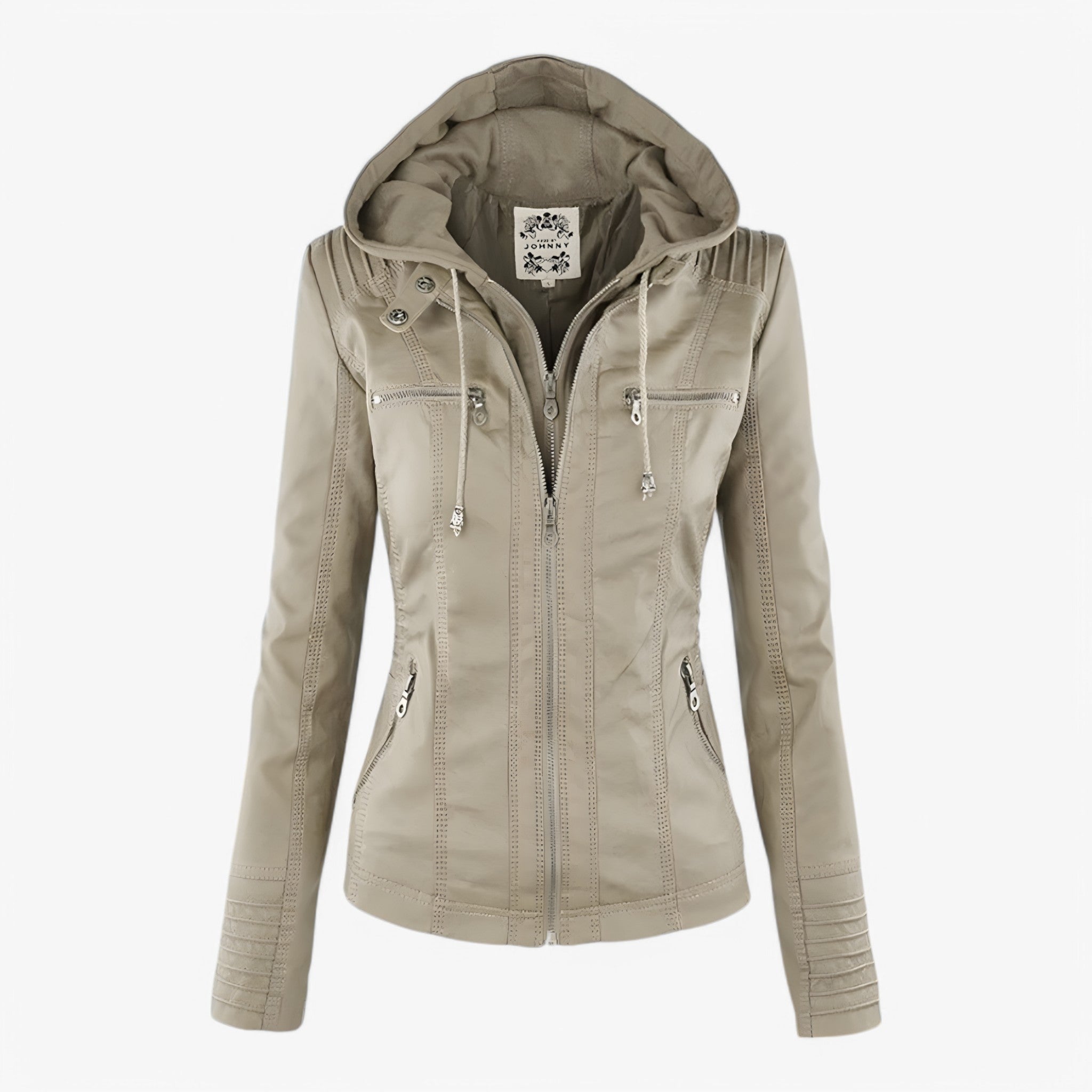 Colette | Italiensk Læderjakke - Beige - women's fashion - {{ product_tags }