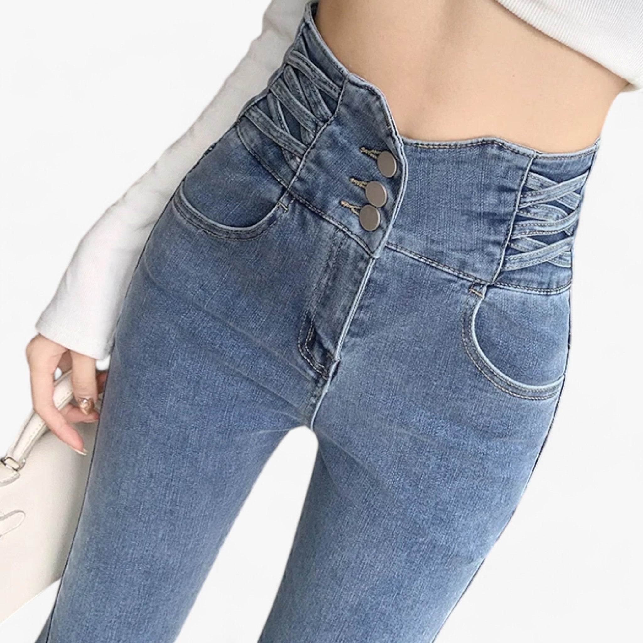 Nina | Skinny Pencil Jeans - Slim stretch for en flatterende pasform - - Nina | Skinny Pencil Jeans - Slim stretch for en flatterende pasform - €25 - {{ product_tags }