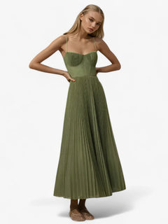Delia | Kvinders Plisseret Maxi Kjole