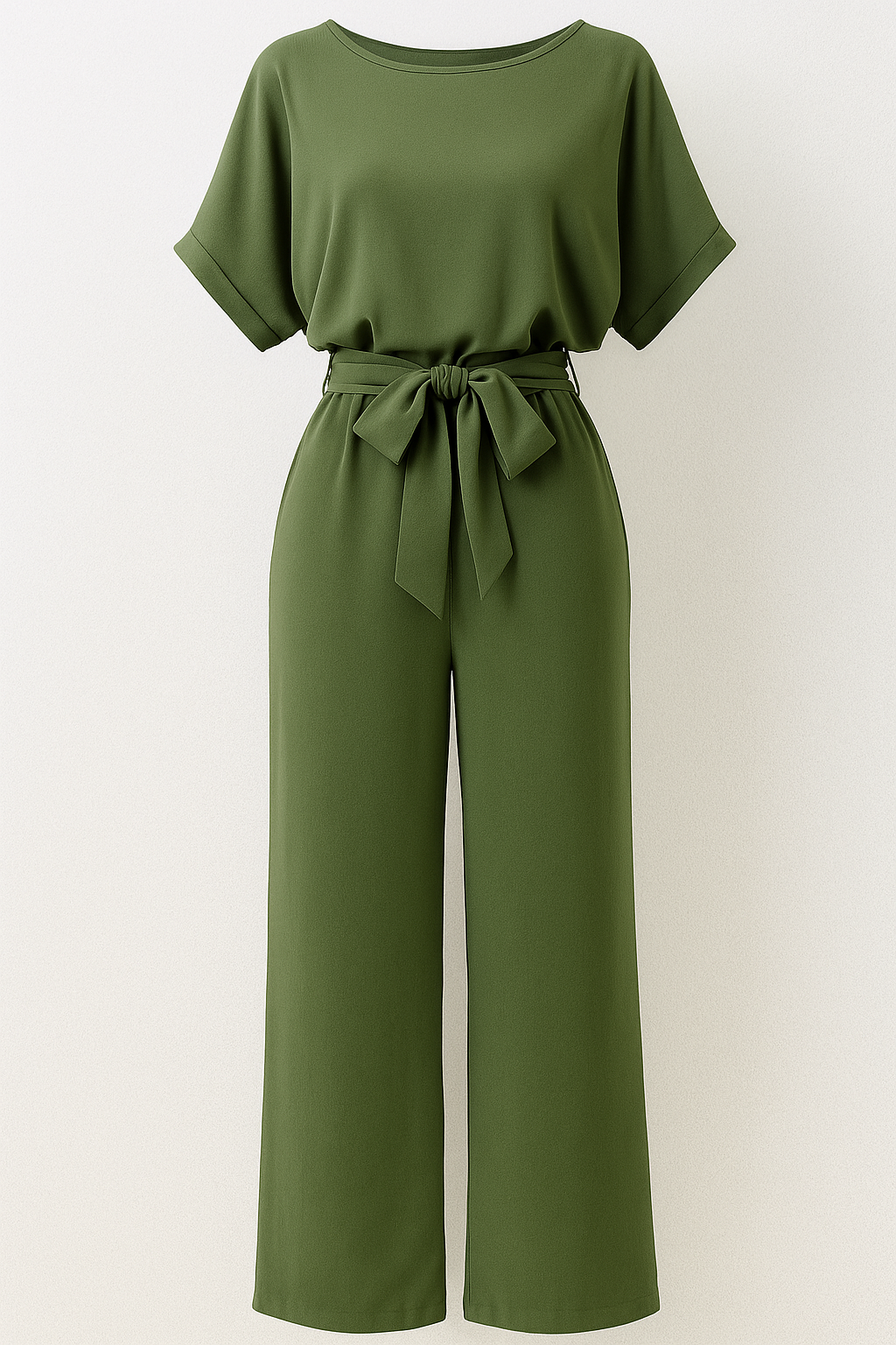 Addison | Elegant kjole med bælte og korte ærmer - Grøn - Addison | Elegant kjole med bælte og korte ærmer - €25 - {{ product_tags }