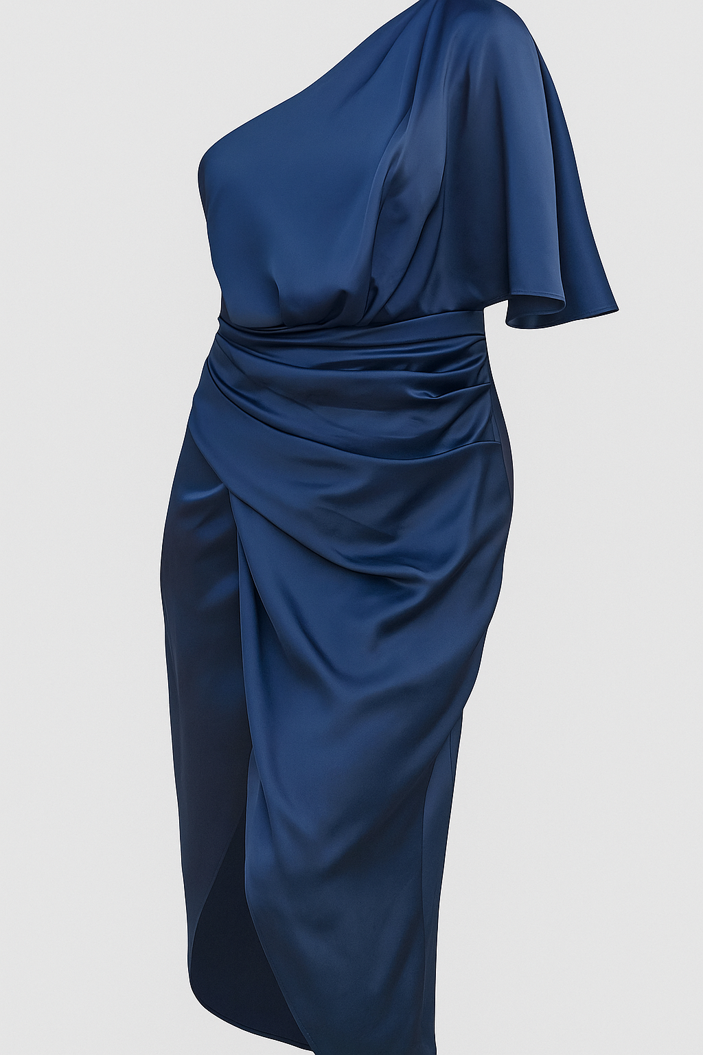 Eveline | Enkeltspættet kjole i satin med elegant slidser - Blå - Eveline | Enkeltspættet kjole i satin med elegant slidser - €25 - {{ product_tags }