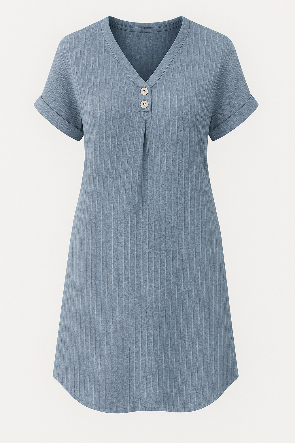 Jasmijn | Casual sommerkjole i bomuld med stribet mønster og dekorative knapper - Blå - Jasmijn | Casual sommerkjole i bomuld med stribet mønster og dekorative knapper - €25 - {{ product_tags }