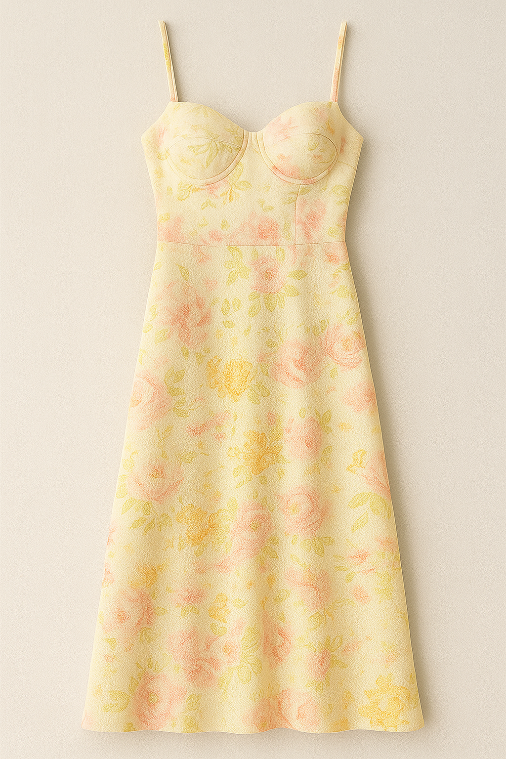 Mary | Figursyet sommerkjole med blomsterprint og spaghetti-stropper - Flerfarvet - Mary | Figursyet sommerkjole med blomsterprint og spaghetti-stropper - €25 - {{ product_tags }