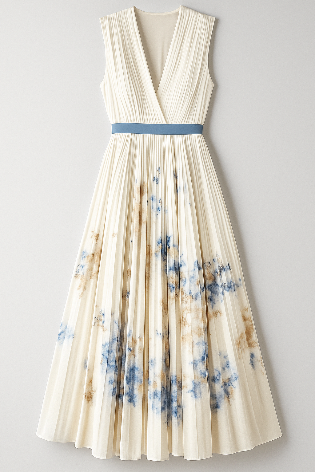 Luciana Damer Sommerkjole i vintage-stil med folder og akvarelmønster - Weiß - Luciana Damer Sommerkjole i vintage-stil med folder og akvarelmønster- €25 - {{ product_tags }